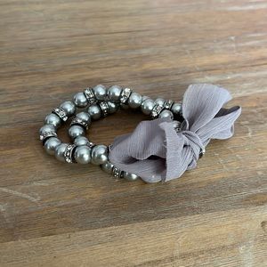 Silver, diamond, purple bracelet